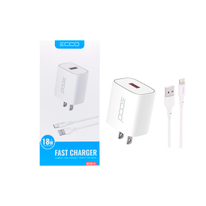 CARGADOR ECCO 18W EC18-C USB + Cab USB-IPH NEW