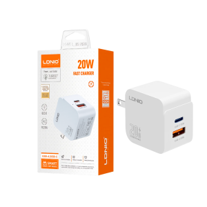 CARGADOR LDNIO Q1 20W 2P PD + USB + cab TC-TC WHITE 
