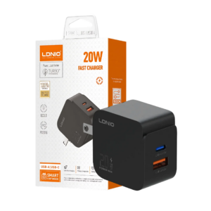 CARGADOR LDNIO Q1 20W 2P PD + USB + cab TC-TC BLACK 